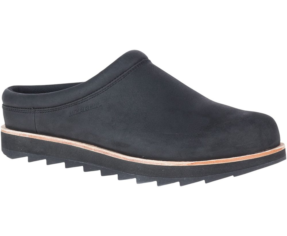 Merrell Slip Ons Męskie Czarne - Juno Clog Skórzane - 420685-VTY